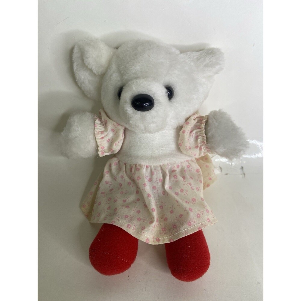 VTG Circus Circus Vegas White Mouse Red Feet Plush Stuffed Animal Toy
